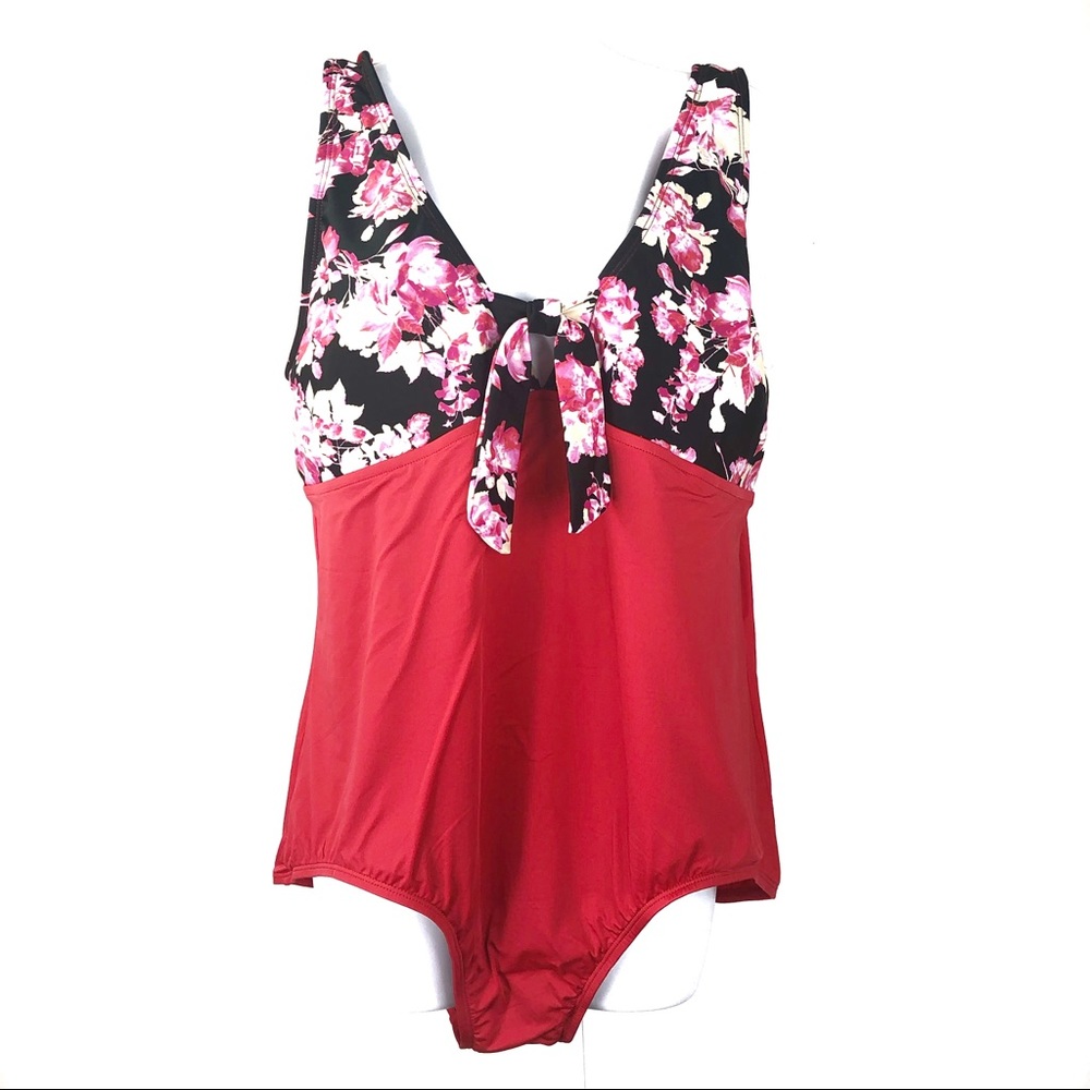 Bleu ice orange floral one piece swimsuit size 24